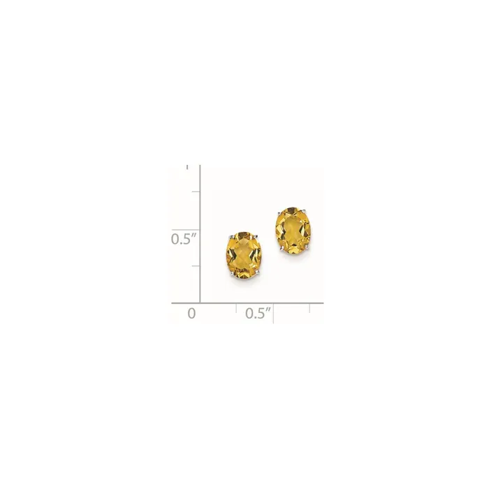 Goldia Earrings Sterling Silver Citrine Oval Post Earrings