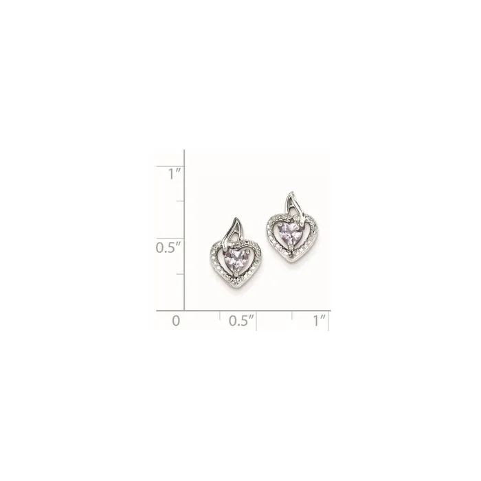 Goldia Earrings Sterling Silver Pink Quartz Diamond Earrings