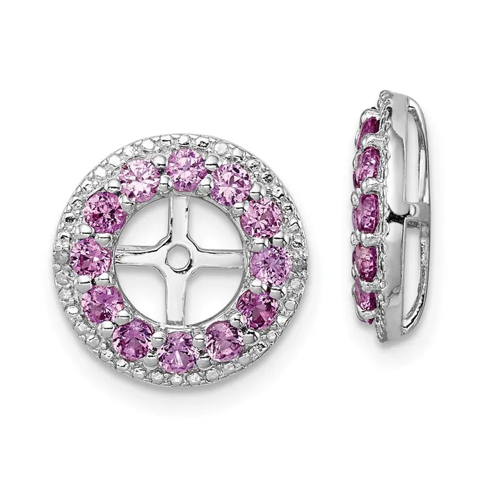 Goldia Earrings Sterling Silver Rhodium Diamond u0026 Created Pink Sapphire Earring Jacket Goldia Earrings Sterling Silver Rhodium Diamond u0026 Created Pink Sapphire Earring Jacket