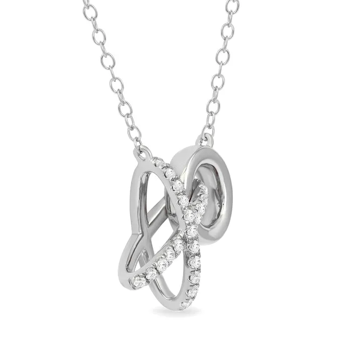 Goldia Necklaces 017 CT TW Natural Diamond XO Necklace in Sterling Silver Goldia Necklaces 017 CT TW Natural Diamond XO Necklace in Sterling Silver