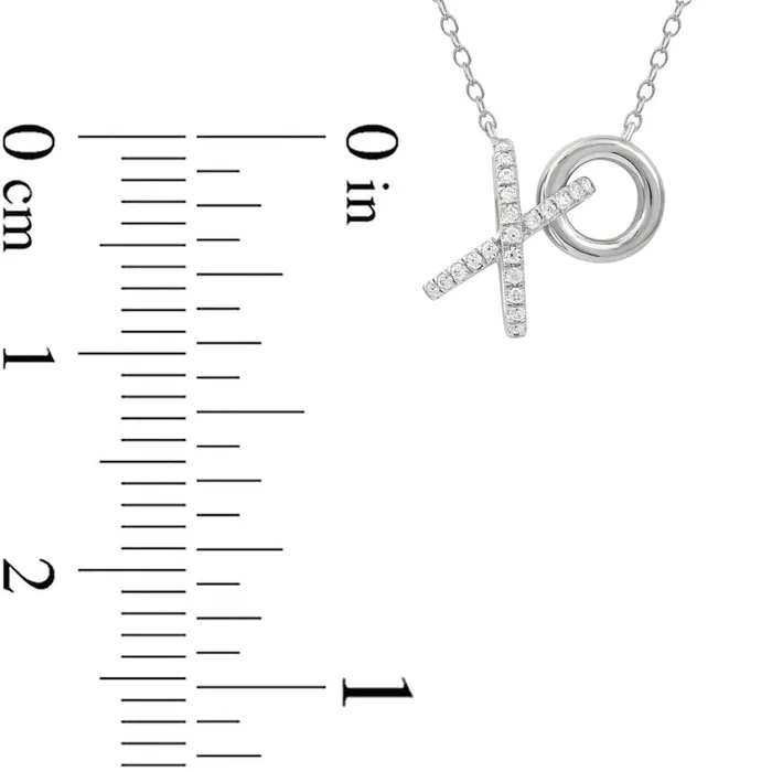 Goldia Necklaces 017 CT TW Natural Diamond XO Necklace in Sterling Silver Goldia Necklaces 017 CT TW Natural Diamond XO Necklace in Sterling Silver