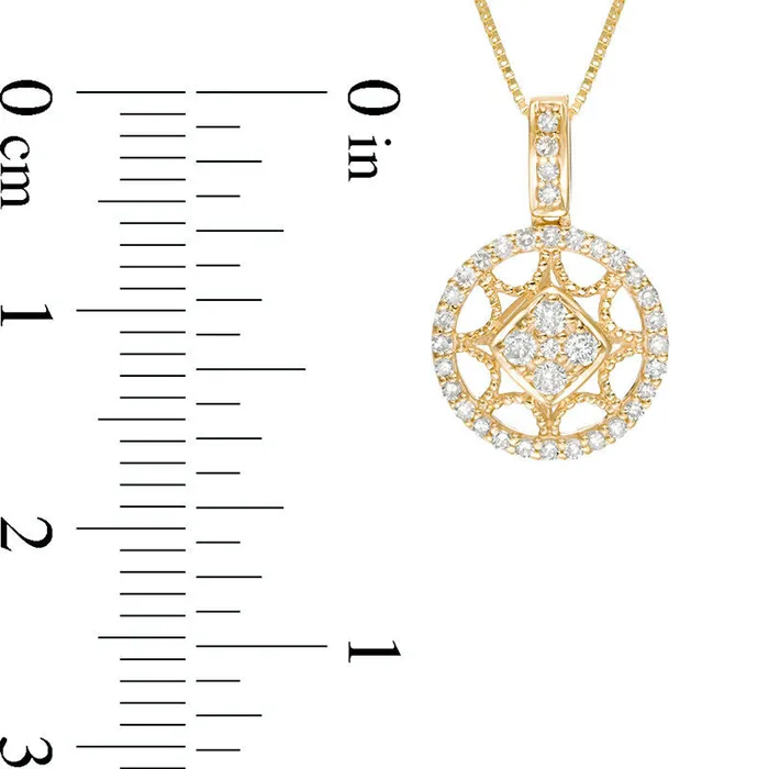 Goldia Necklaces 025 CT TW Natural Diamond Antique VintageStyle Star Circle Pendant in 10K Yellow Gold Goldia Necklaces 025 CT TW Natural Diamond Antique VintageStyle Star Circle Pendant in 10K Yellow Gold