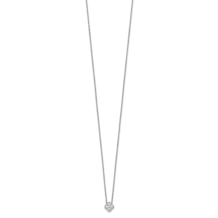 Goldia Necklaces 10k White Gold 14 Ct Lab Grown Diamond VSSI G 18 inch Bloom Pendant Necklace