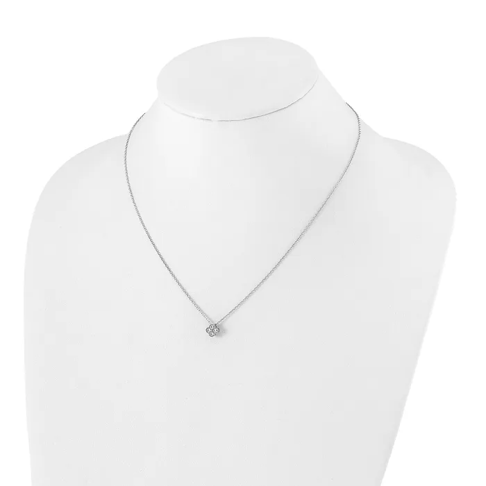 Goldia Necklaces 10k White Gold 14 Ct Lab Grown Diamond VSSI G 18 inch Bloom Pendant Necklace