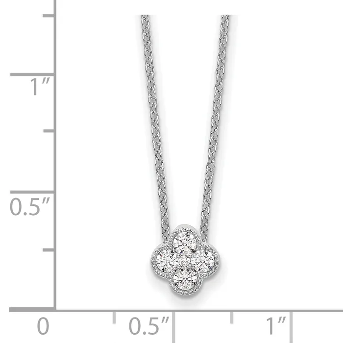 Goldia Necklaces 10k White Gold 14 Ct Lab Grown Diamond VSSI G 18 inch Bloom Pendant Necklace