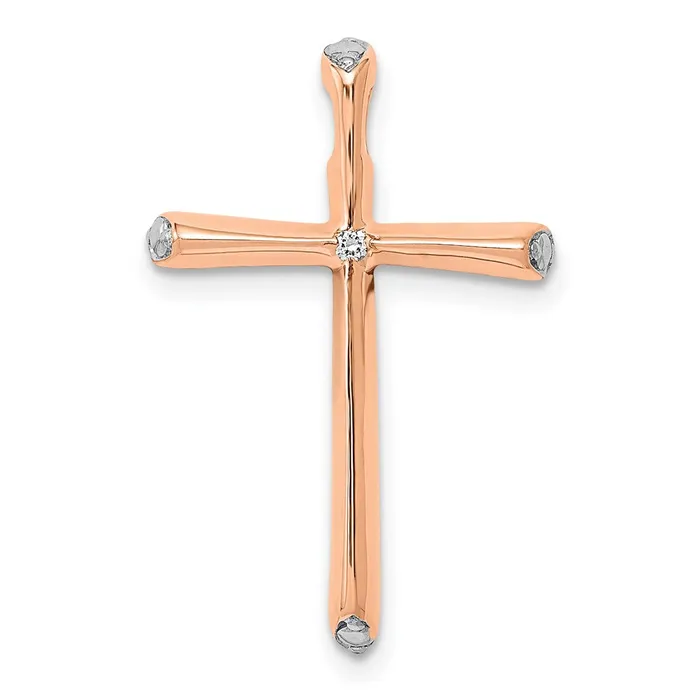 Goldia Necklaces 14k Rose Gold 01ct Real Diamond Chain Slide