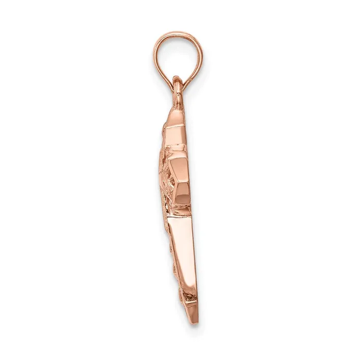 Goldia Necklaces 14k Rose Gold Rose Polished Cross Pendant