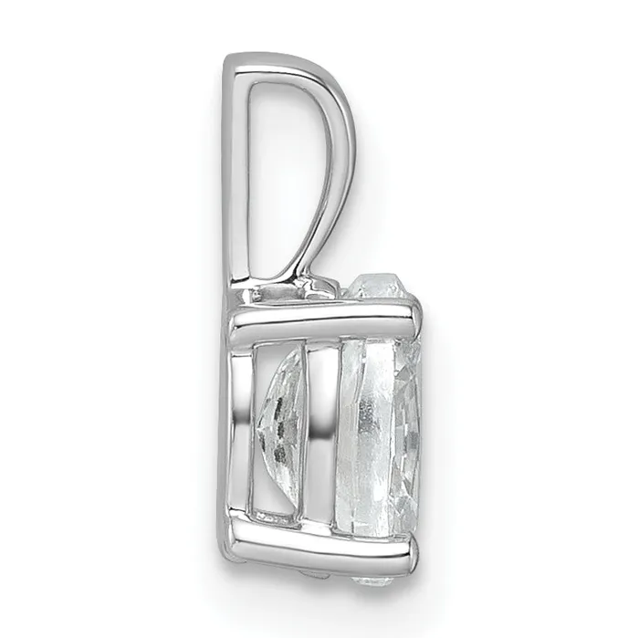 Goldia Necklaces 14k White Gold 34 Ct Certified Lab Grown Diamond VSSI G Oval Four Prong Pendant