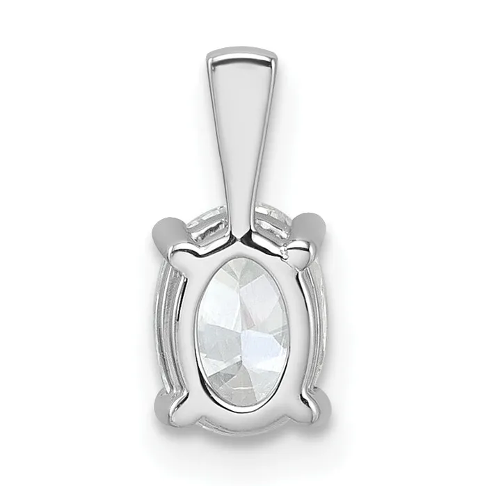 Goldia Necklaces 14k White Gold 34 Ct Certified Lab Grown Diamond VSSI G Oval Four Prong Pendant