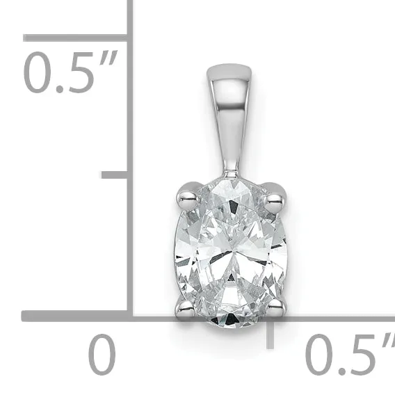 Goldia Necklaces 14k White Gold 34 Ct Certified Lab Grown Diamond VSSI G Oval Four Prong Pendant