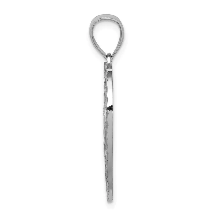 Goldia Necklaces 14k White Gold Diamondcut Heart Pendant