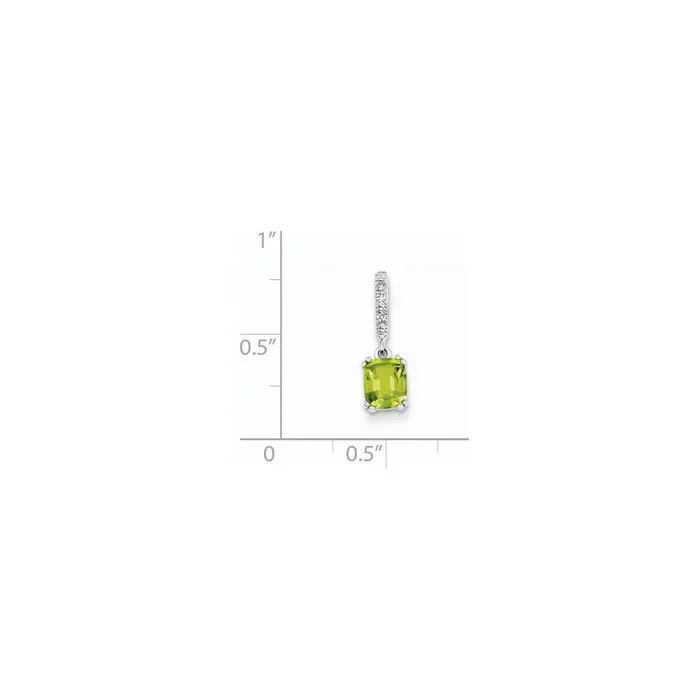 Goldia Necklaces 14k White Gold Real Diamond and Peridot Pendant