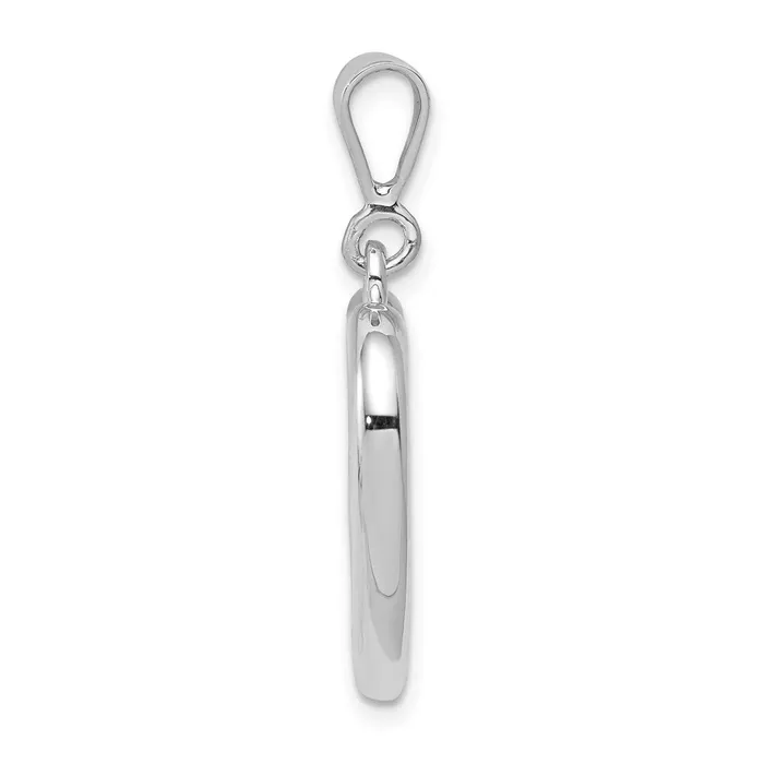 Goldia Necklaces 14k White Gold Solid Polished Heart Pendant