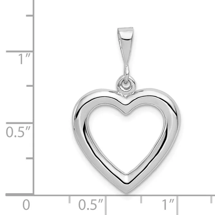 Goldia Necklaces 14k White Gold Solid Polished Heart Pendant