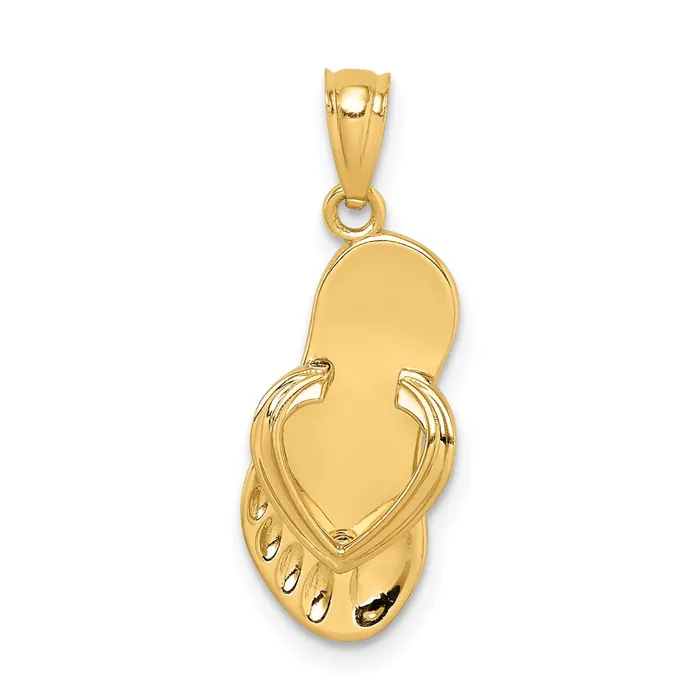 Goldia Necklaces 14k Yellow Gold 3D Flip Flop Pendant