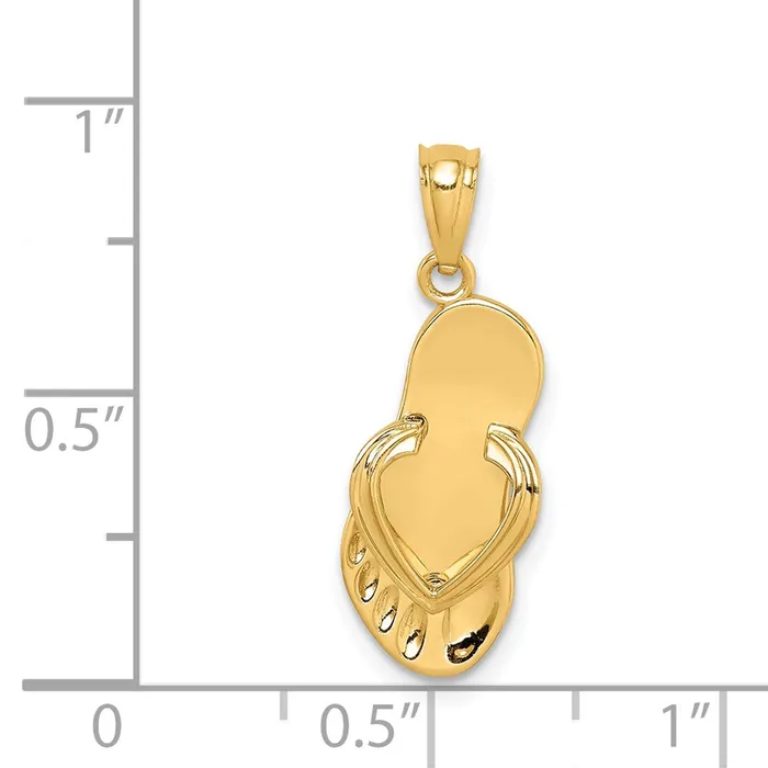 Goldia Necklaces 14k Yellow Gold 3D Flip Flop Pendant