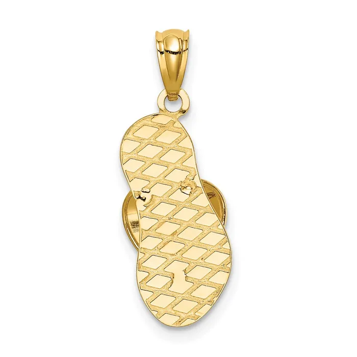 Goldia Necklaces 14k Yellow Gold 3D Flip Flop Pendant