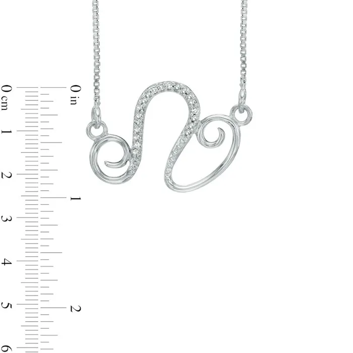 Goldia Necklaces Natural Diamond Accent Abstract Leo Zodiac Sign Necklace in Sterling Silver Goldia Necklaces Natural Diamond Accent Abstract Leo Zodiac Sign Necklace in Sterling Silver