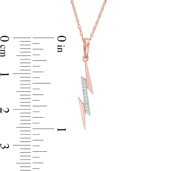 Goldia Necklaces Natural Diamond Accent LaserCut Lightning Bolt Pendant in 10K Rose Gold Goldia Necklaces Natural Diamond Accent LaserCut Lightning Bolt Pendant in 10K Rose Gold