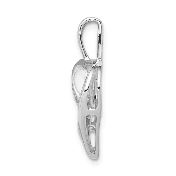 Goldia Necklaces Solid 14k White Gold 18ct Simulated CZ Heart Pendant