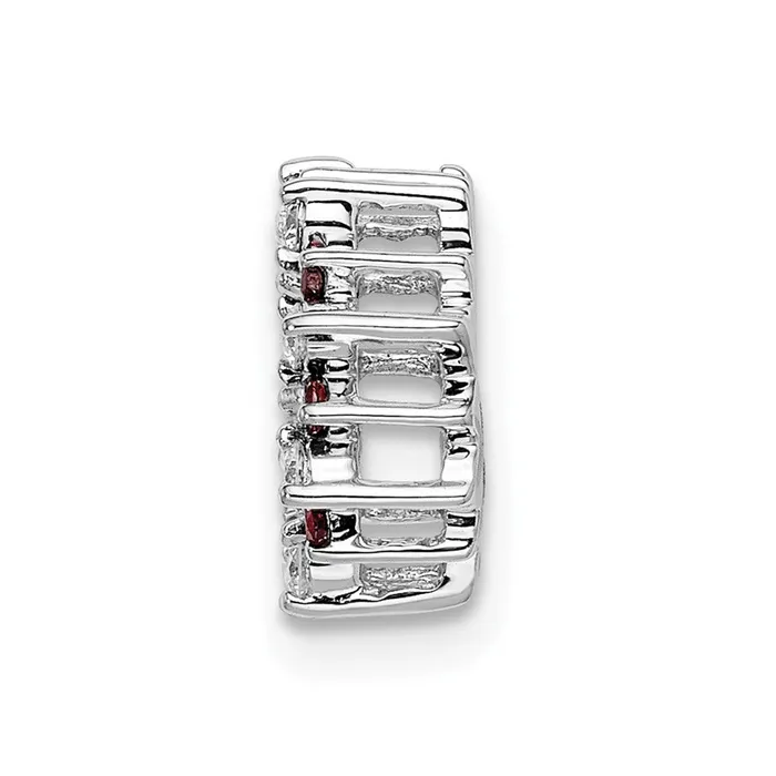 Goldia Necklaces Solid 14k White Gold Simulated CZ 08 Garnet Fancy Circle Chain Slide Goldia Necklaces Solid 14k White Gold Simulated CZ 08 Garnet Fancy Circle Chain Slide