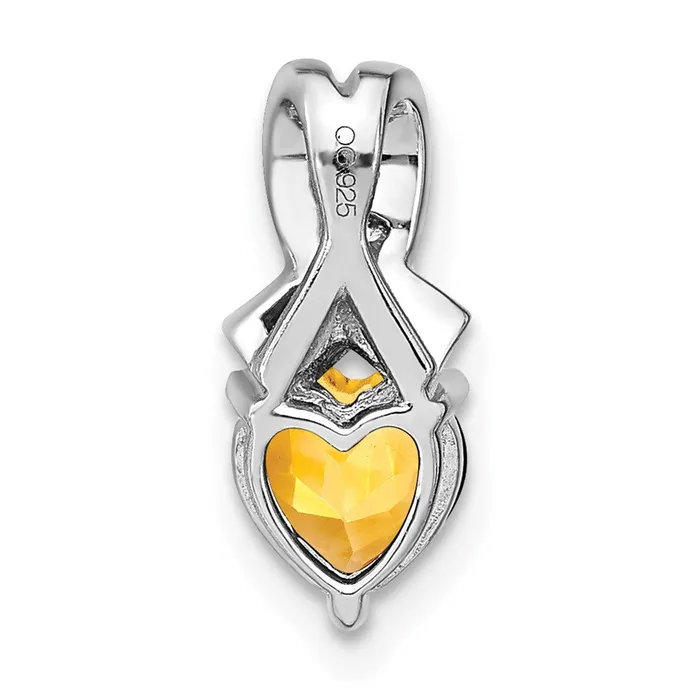 Goldia Necklaces Sterling Silver Citrine and Real Diamond Pendant