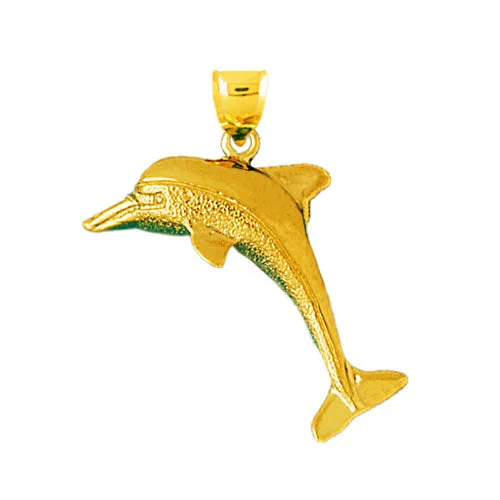 Goldia PreStyled Sets 14K Gold 35MM Dolphin Pendant