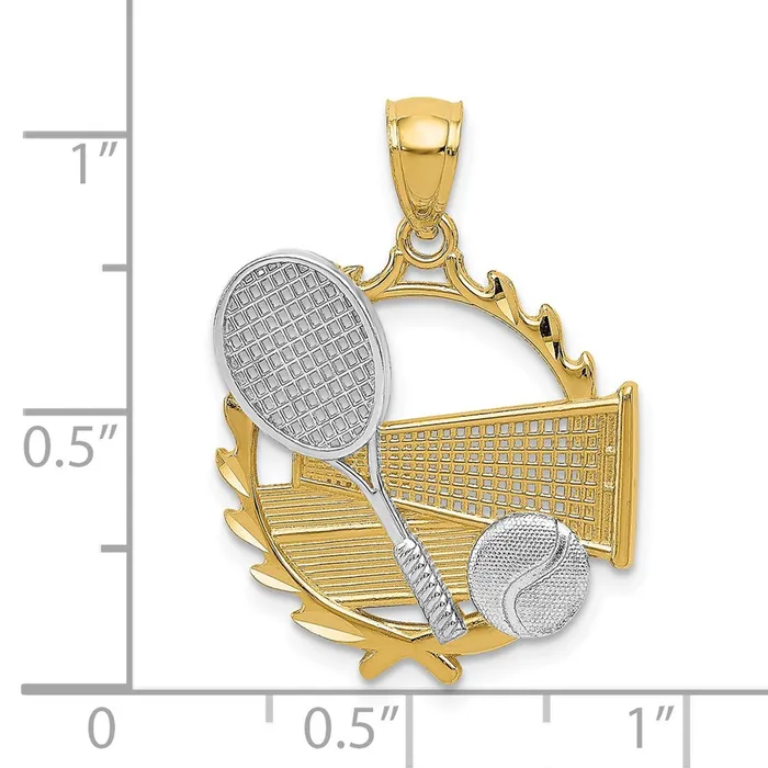 Goldia PreStyled Sets 14k Yellow Rhodium Gold Yellow wRhodium Tennis Pendant