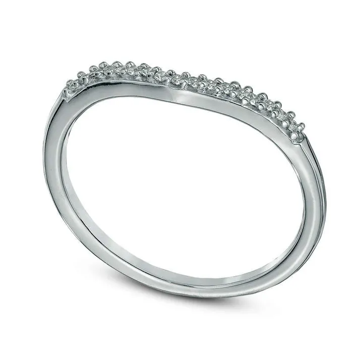 Goldia Rings 005 CT TW Natural Diamond Chevron Midi Ring in Sterling Silver Goldia Rings 005 CT TW Natural Diamond Chevron Midi Ring in Sterling Silver