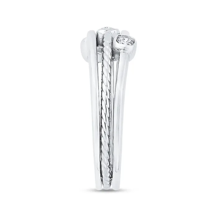 Goldia Rings 013 CT TW Natural Diamond Three Stone Triple Row Ring in Solid 10K White Gold Goldia Rings 013 CT TW Natural Diamond Three Stone Triple Row Ring in Solid 10K White Gold
