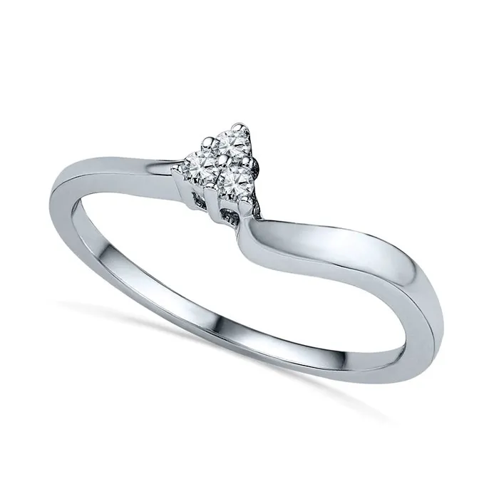 Goldia Rings 017 CT TW Natural Diamond Three Stone Slant Bridal Engagement Ring Set in Solid 10K White Gold Goldia Rings 017 CT TW Natural Diamond Three Stone Slant Bridal Engagement Ring Set in Solid 10K White Gold