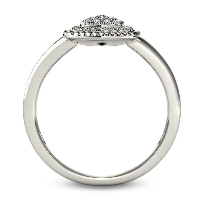 Goldia Rings 025 CT TW Composite Natural Diamond Cushion Rope Frame Ring in Solid 10K White Gold Goldia Rings 025 CT TW Composite Natural Diamond Cushion Rope Frame Ring in Solid 10K White Gold