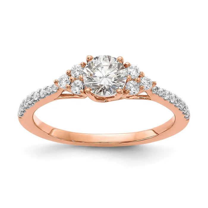 Goldia Rings 025ct CZ Solid Real 14k Rose Gold Engagement Ring