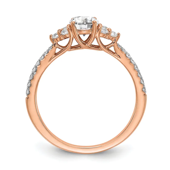 Goldia Rings 025ct CZ Solid Real 14k Rose Gold Engagement Ring