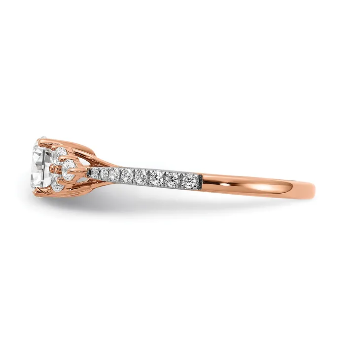 Goldia Rings 025ct CZ Solid Real 14k Rose Gold Engagement Ring