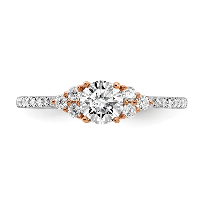 Goldia Rings 025ct CZ Solid Real 14k Rose Gold Engagement Ring