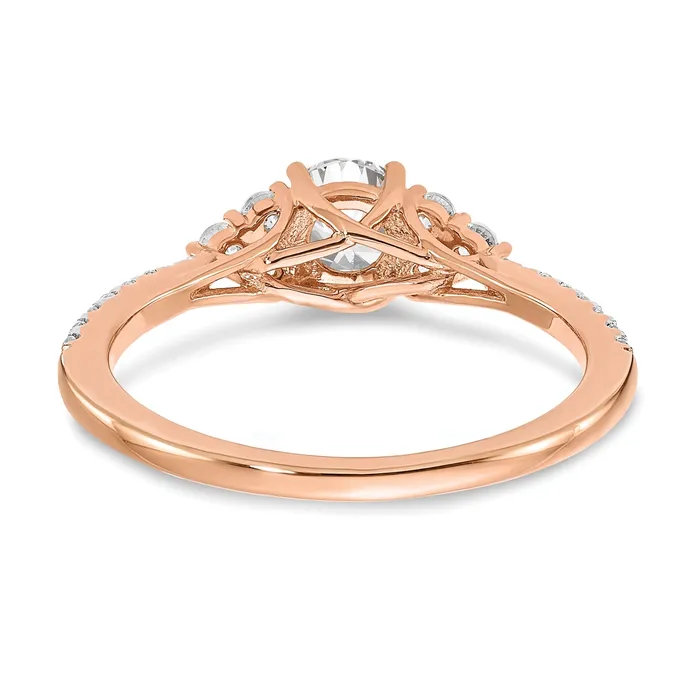 Goldia Rings 025ct CZ Solid Real 14k Rose Gold Engagement Ring