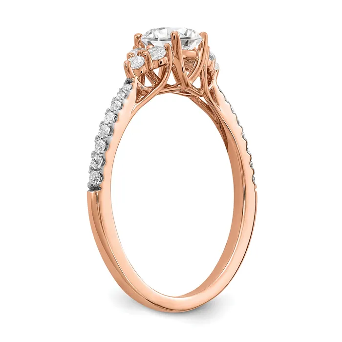 Goldia Rings 025ct CZ Solid Real 14k Rose Gold Engagement Ring
