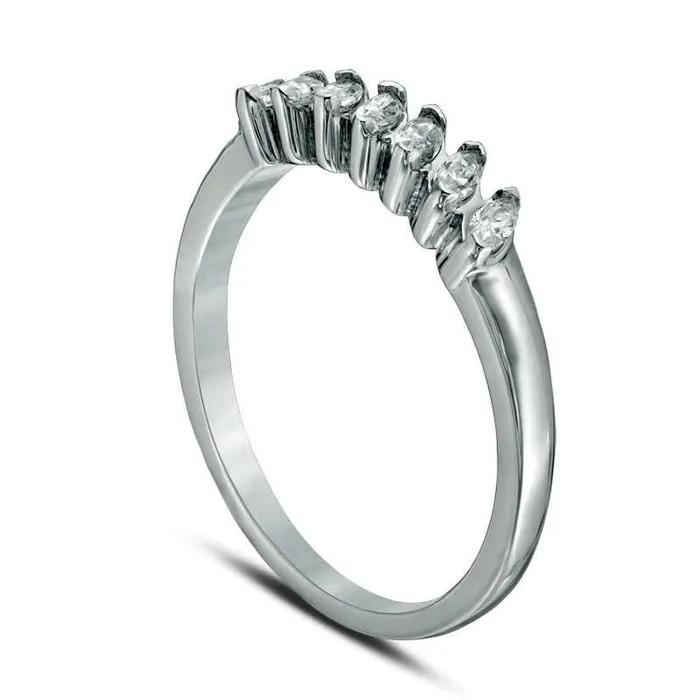 Goldia Rings 038 CT TW Marquise Natural Diamond Seven Stone Slant Anniversary Band in Solid 10K White Gold Goldia Rings 038 CT TW Marquise Natural Diamond Seven Stone Slant Anniversary Band in Solid 10K White Gold