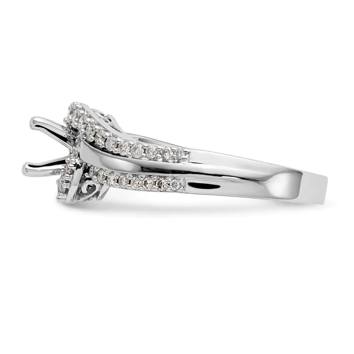 Goldia Rings 040ct CZ Solid Real 14k Twotone Peg Set ByPass Engagement Ring