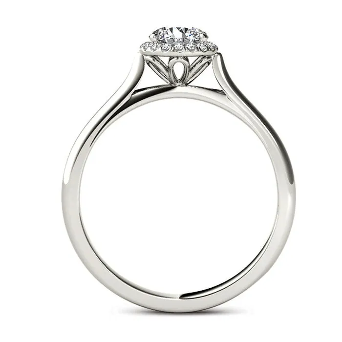 Goldia Rings 050 CT TW Natural Diamond Frame Engagement Ring in Solid 14K White Gold Goldia Rings 050 CT TW Natural Diamond Frame Engagement Ring in Solid 14K White Gold