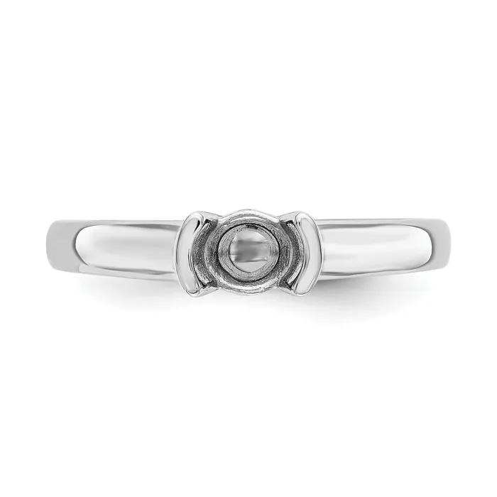 Goldia Rings 125ct CZ Solid Real 14K White Gold Round Bezel Solitaire Engagement Ring