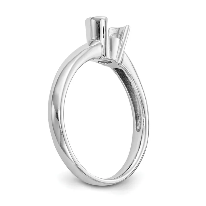 Goldia Rings 125ct CZ Solid Real 14K White Gold Round Bezel Solitaire Engagement Ring