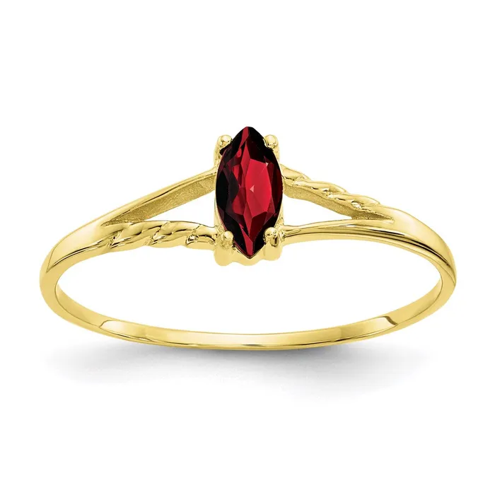 Goldia Rings 10K Yellow Gold Polished Geniune Garnet Birthstone Ring