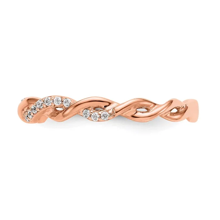 Goldia Rings 14k Rose Gold Real Diamond Wedding Band