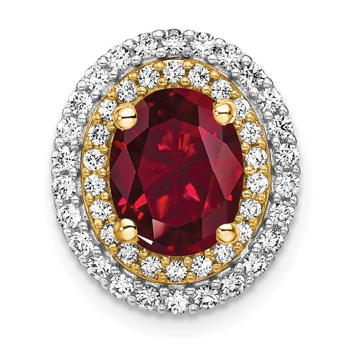 Goldia Rings 14k TwoTone Gold Lab Grown Real Diamond u0026 Created Ruby Pendant
