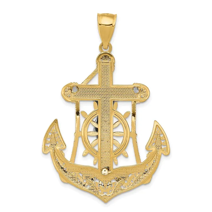 Goldia Rings 14k Twotone Gold Mariners Cross Pendant