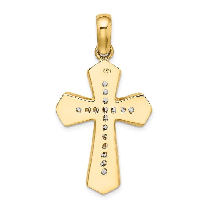 Goldia Rings 14k Twotone Gold Polished Cross Charm