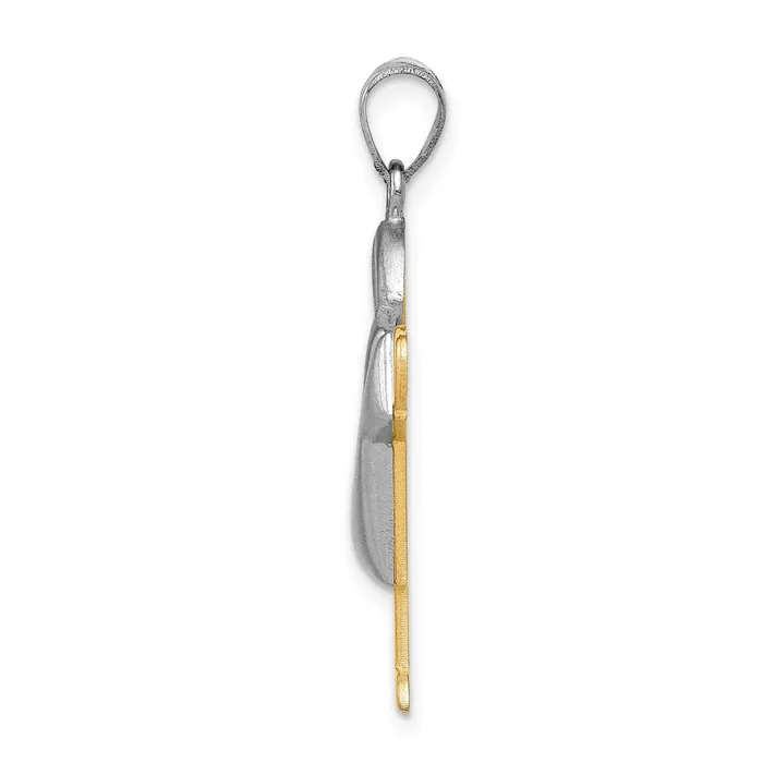 Goldia Rings 14k Twotone Gold Twotone Gold Puffed Boy with Hat on Right Engravable Charm