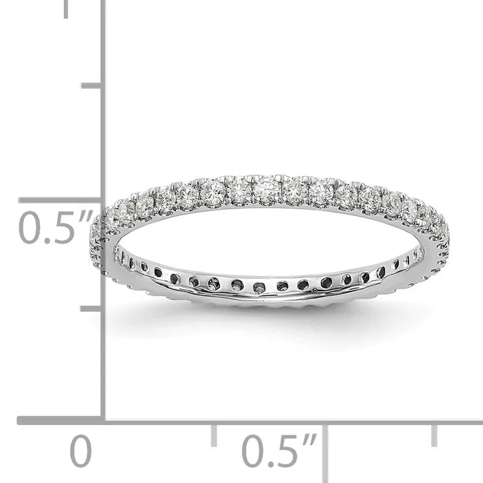 Goldia Rings 14k White Gold 12 Ct Lab Grown Diamond VSSI G Shared Prong Eternity Band Ring